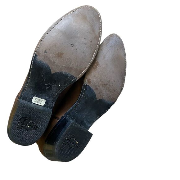 Vintage Justin Diamond Western Cowboy Boots 11B EU 45 Brown Hand Stitched - Picture 5 of 7